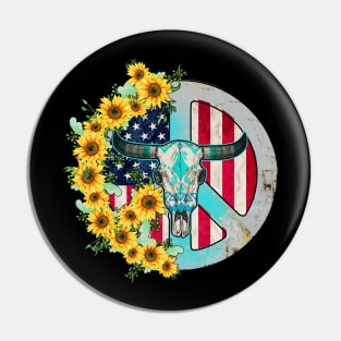 4th of July western American Design Pin