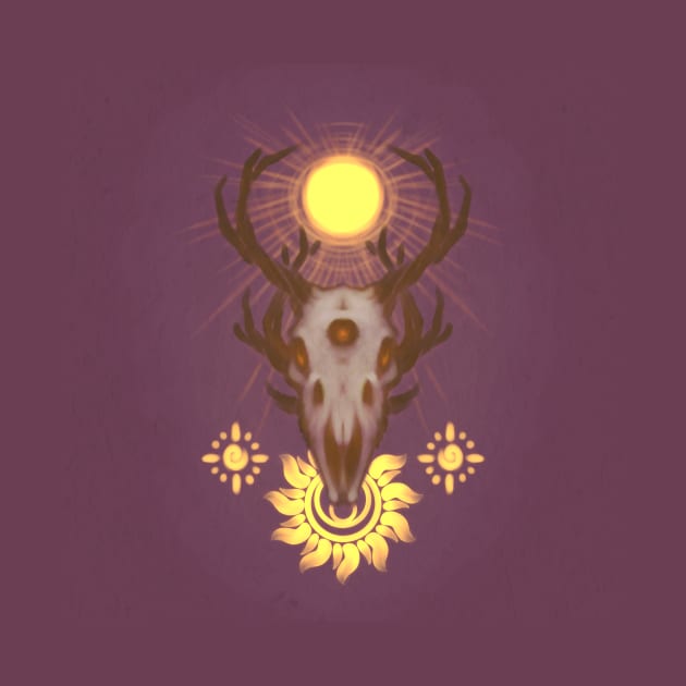 Sun Dragon Skull by InvertSilhouette