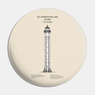 St. Martin Island Light Lighthouse - Michigan - SBDpng Pin