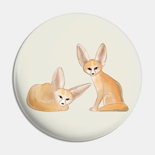 Two Fennec Foxes Pin