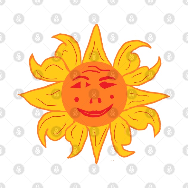 Smiling Spanish Sun, A cute, pretty, beautiful sun design. by Blue Heart Design