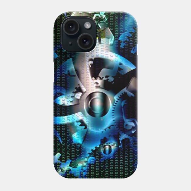 Binary code machine Phone Case by rolffimages