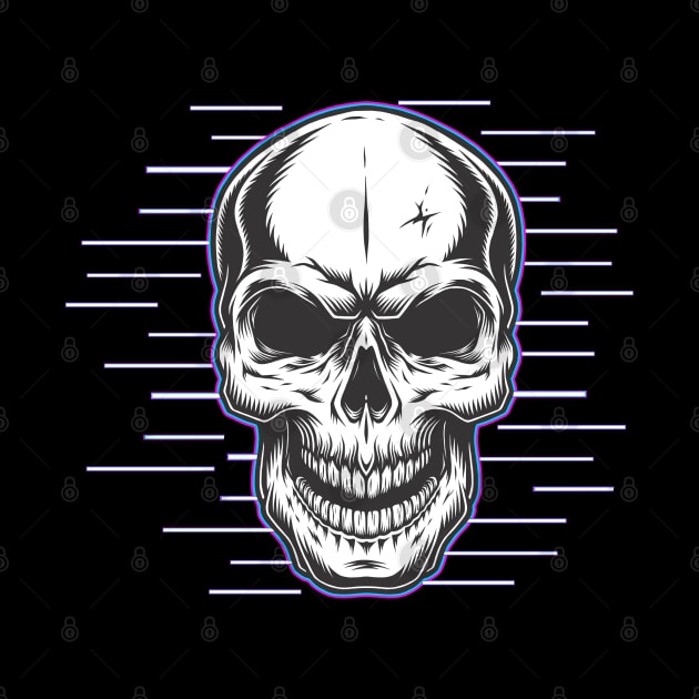 Glitch Skull by Indiecate