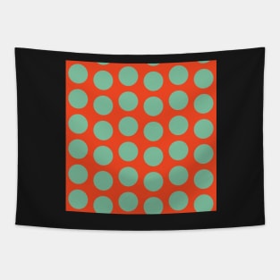 Coral Blue Polka Dot Offset Repeat Pattern Tapestry