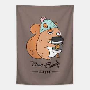 Coffee Addict Squirrel Tapestry