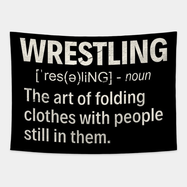 Wrestling Funny Tapestry by Nashida Said