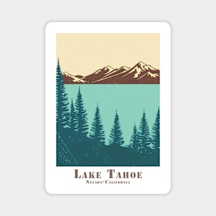 Abstract Lake Tahoe Vintage Retro Landscape Art Magnet