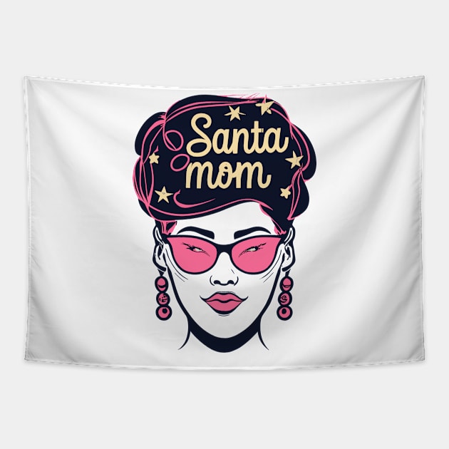 "Sassy Santa Mom Magic" - Funny Christmas Mom Tapestry by stickercuffs