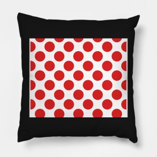 Red White Polka Dots Cute Bold Fun Pattern Pillow