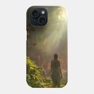 Girl in Fantasy Woodland Graveyard Phone Case