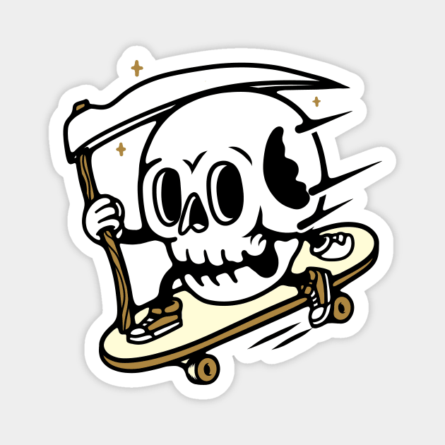 Skullboading Magnet by quilimo