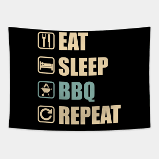 Eat Sleep BBQ Repeat - Funny BBQ Lovers Gift Tapestry