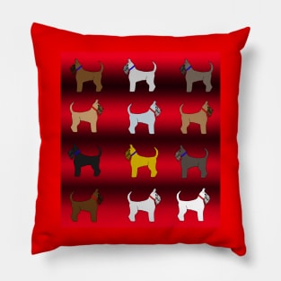 mascotas de rojo Pillow