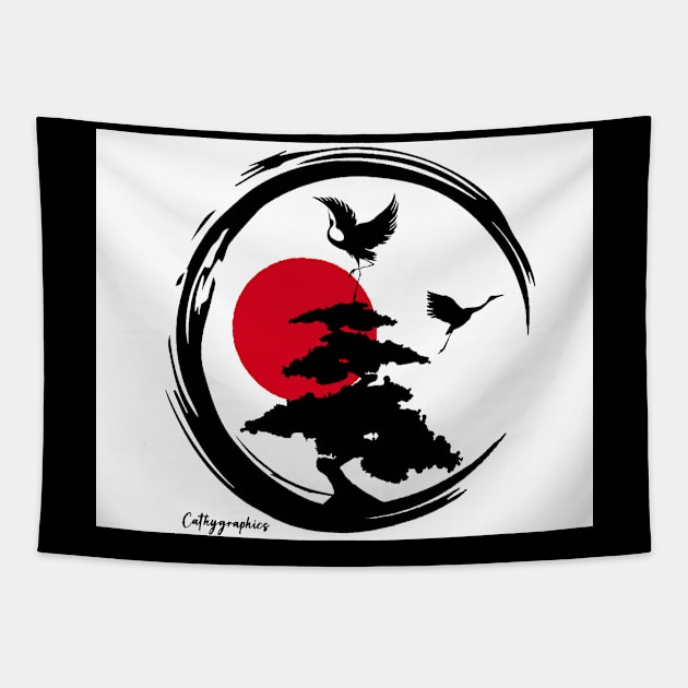 Japanese stylized design Tapestry by CathyGraphics