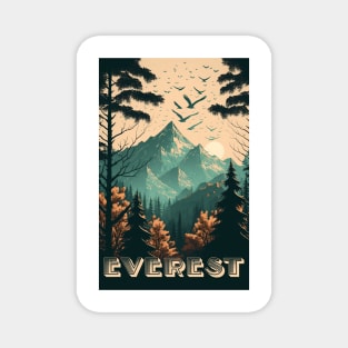 Everest Landscape Mountains Forest Birds Magnet