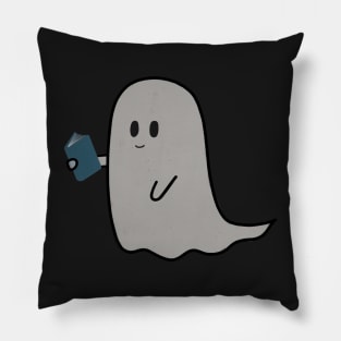 bookish little ghost reading a book - cute halloween Pillow