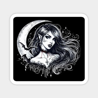 Moon and vampire girl Magnet