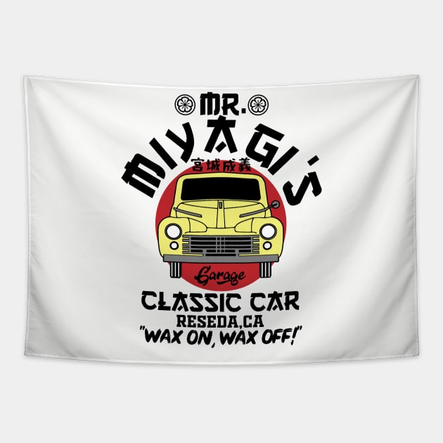 Miyagi's garage Tapestry by carloj1956