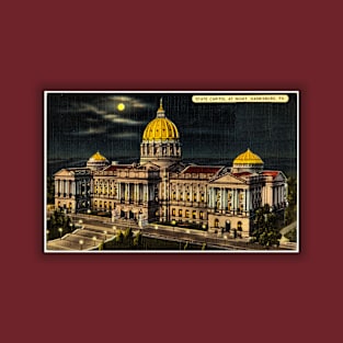 pennsylvania state capitol at night T-Shirt