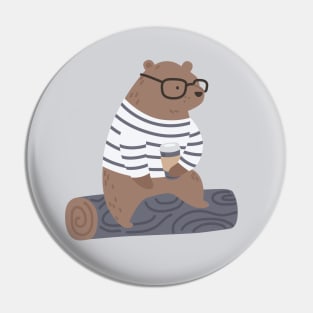 Hipster Bear Pin