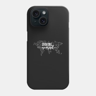 Digital nomad geometric world map Phone Case