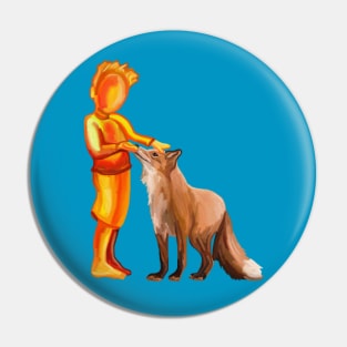 Little Boy and Fox Friend Pin