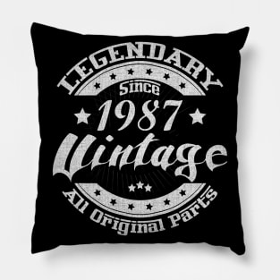 Legendary Since 1987. Vintage All Original Parts Pillow