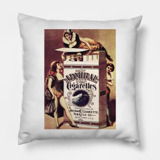 ADMIRAL CIGARETTES New York USA 1890s Vintage Tobacco Advertising Art Pillow