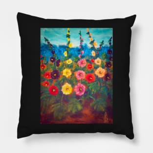 Hollyhocks Pillow