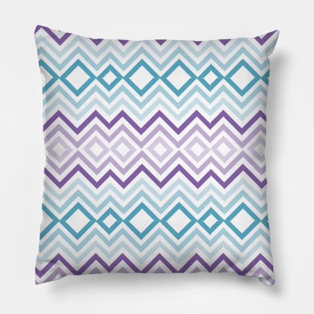 Blue and Purple Shapes Pillow by Dorino