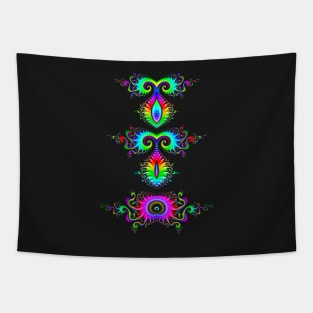 Rainbow Fractal Totem Tapestry