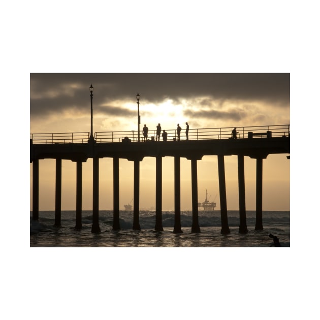 Huntington Beach Pier and Oil Rigs by RichardGibb