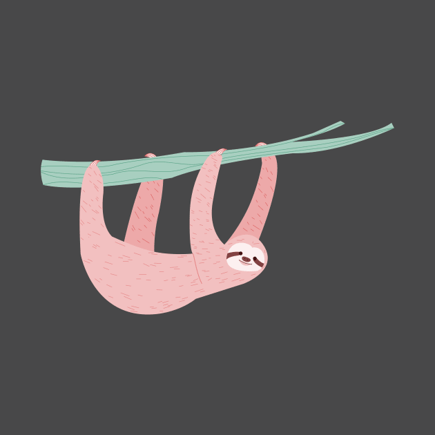 Pink Hanging Three-Toed Sloth by Vaeya