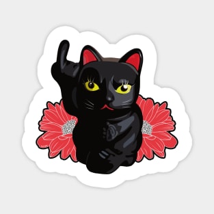 Un-lucky cat ( flowered ) Magnet