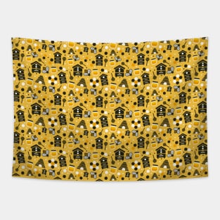 Bees and Honey Yellow Pattern Tapestry