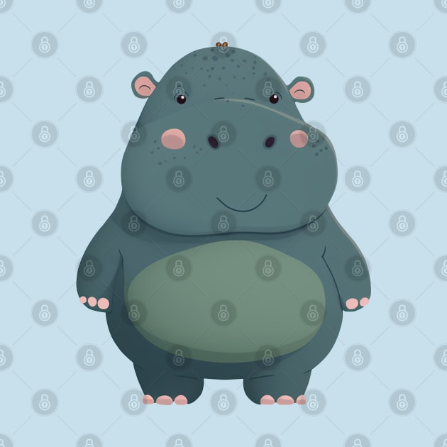 Cute Baby Hippo by Bondoboxy