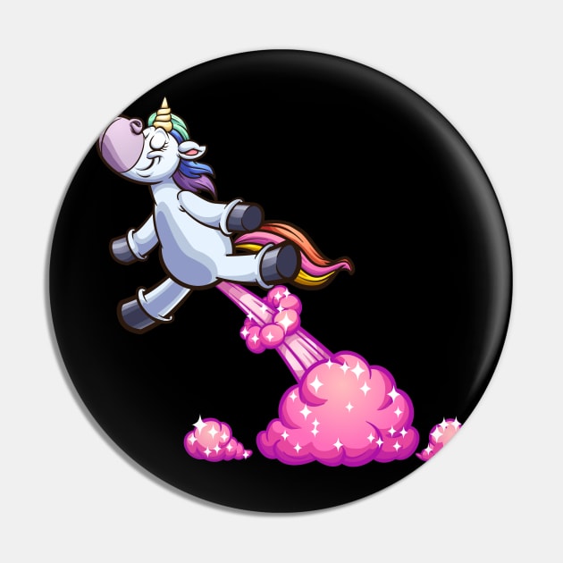 Funny Unicorn Magic Fart Pin by Scipio