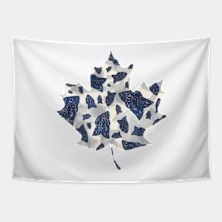 Blue Begonia Leaves floral vintage pattern Tapestry