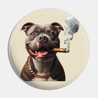 The Dog Life Brown Pitbull Cigar Pin