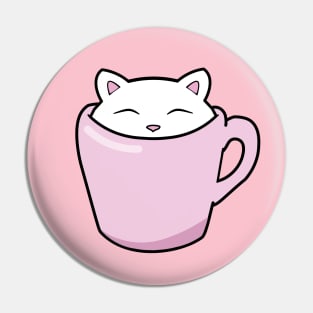 Sweet little kitten sitting in a pink cup Pin