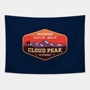 Cloud Peak Wyoming Mountain Climbing Badge Tapestry