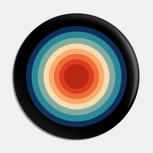 60s Vibe Concentric Circles Pin by RockettGraph1cs