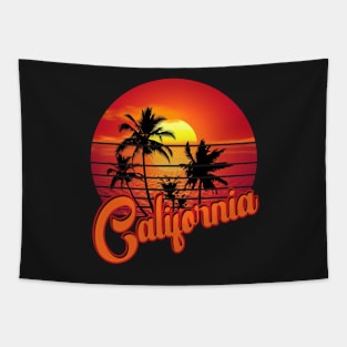 California Retro Vintage Sunset Beach 70s 80s Tapestry