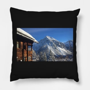 Looking out over the Swiss mountains Pillow