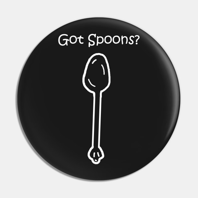 Got Spoons? White Pin by PelicanAndWolf