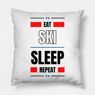 Eat Sleep Ski Repeat Pillow