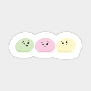 Mochi and Friends - 3 color mochi - tricolor mochi - isolated Magnet