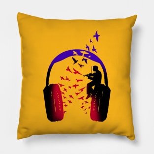 Headphone Music Violin Pillow