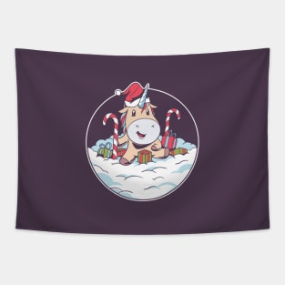 Santa Unicorn Tapestry