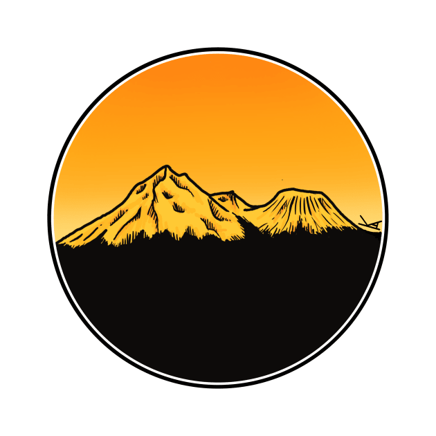 Mt Shasta CA at Sunset by FernheartDesign